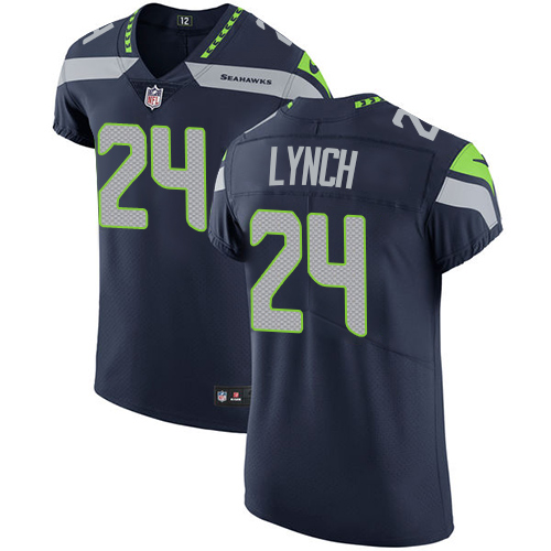 Nike Seahawks #24 Marshawn Lynch Steel Blue Team Color Men's Stitched NFL Vapor Untouchable Elite Jersey - Click Image to Close